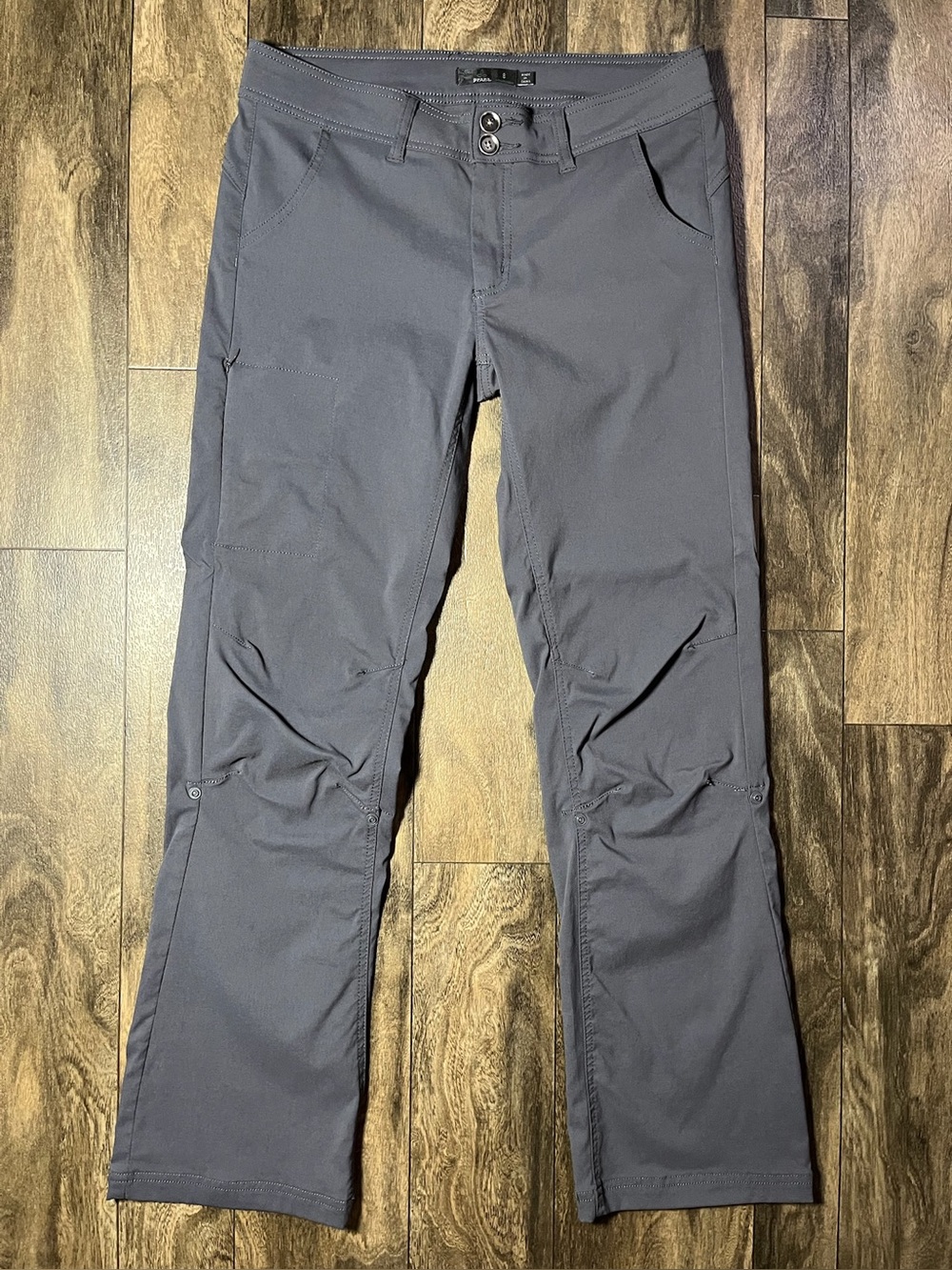 prAna Halle Hiking Pants Straight Womens 8 Charcoal Grey 31x30 Low Rise Gorpcore